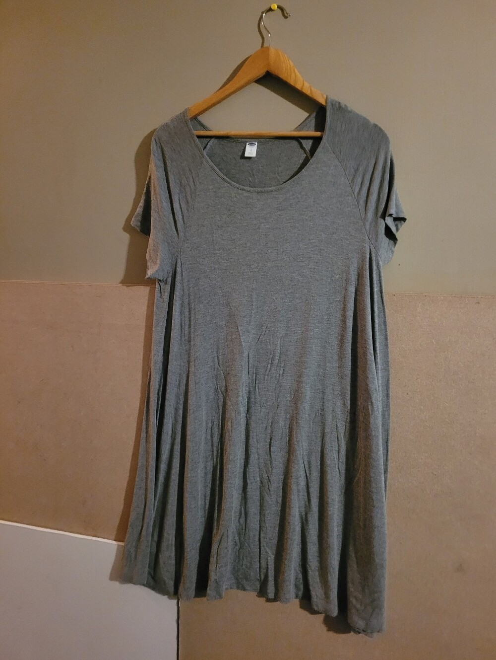 Old Navy Gray Scoop Neck Tee Dress Lg